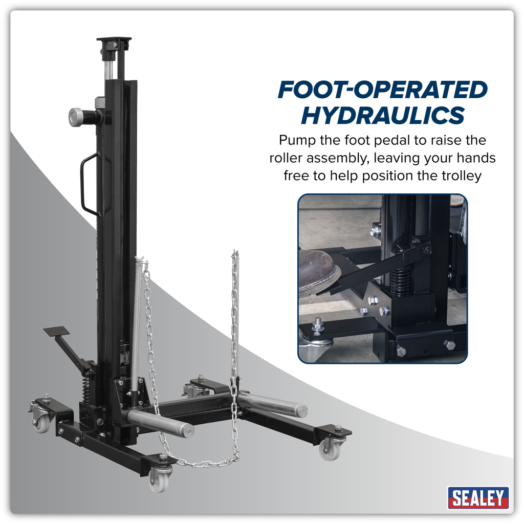Quick Lift Wheel Removal/Lifter Trolley 100kg Capacity WD100S