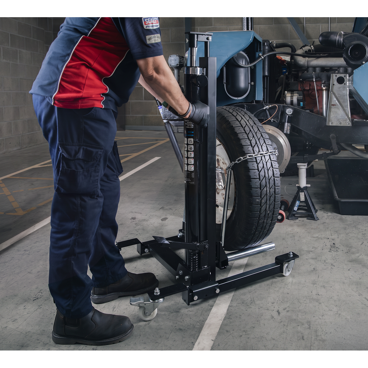 Quick Lift Wheel Removal/Lifter Trolley 100kg Capacity WD100S