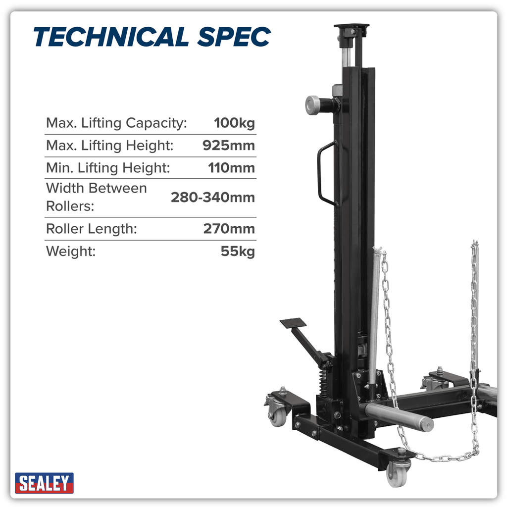 Quick Lift Wheel Removal/Lifter Trolley 100kg Capacity WD100S