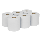 2-Ply Embossed White Paper Roll 150m - Pack of 6 WHT150