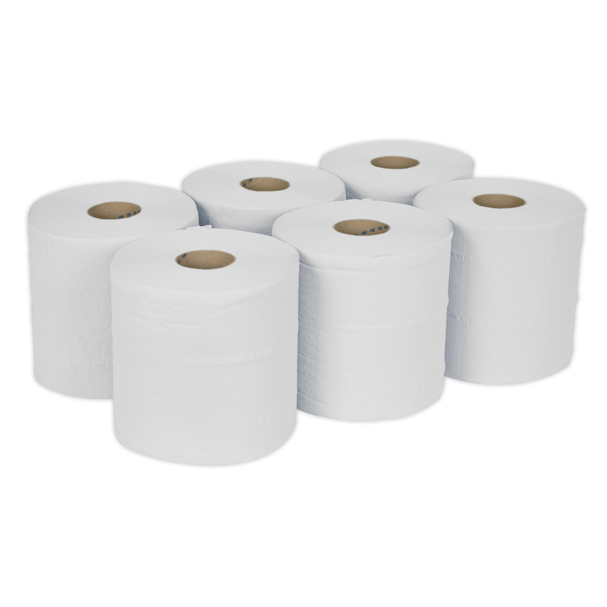 2-Ply Embossed White Paper Roll 150m - Pack of 6 WHT150