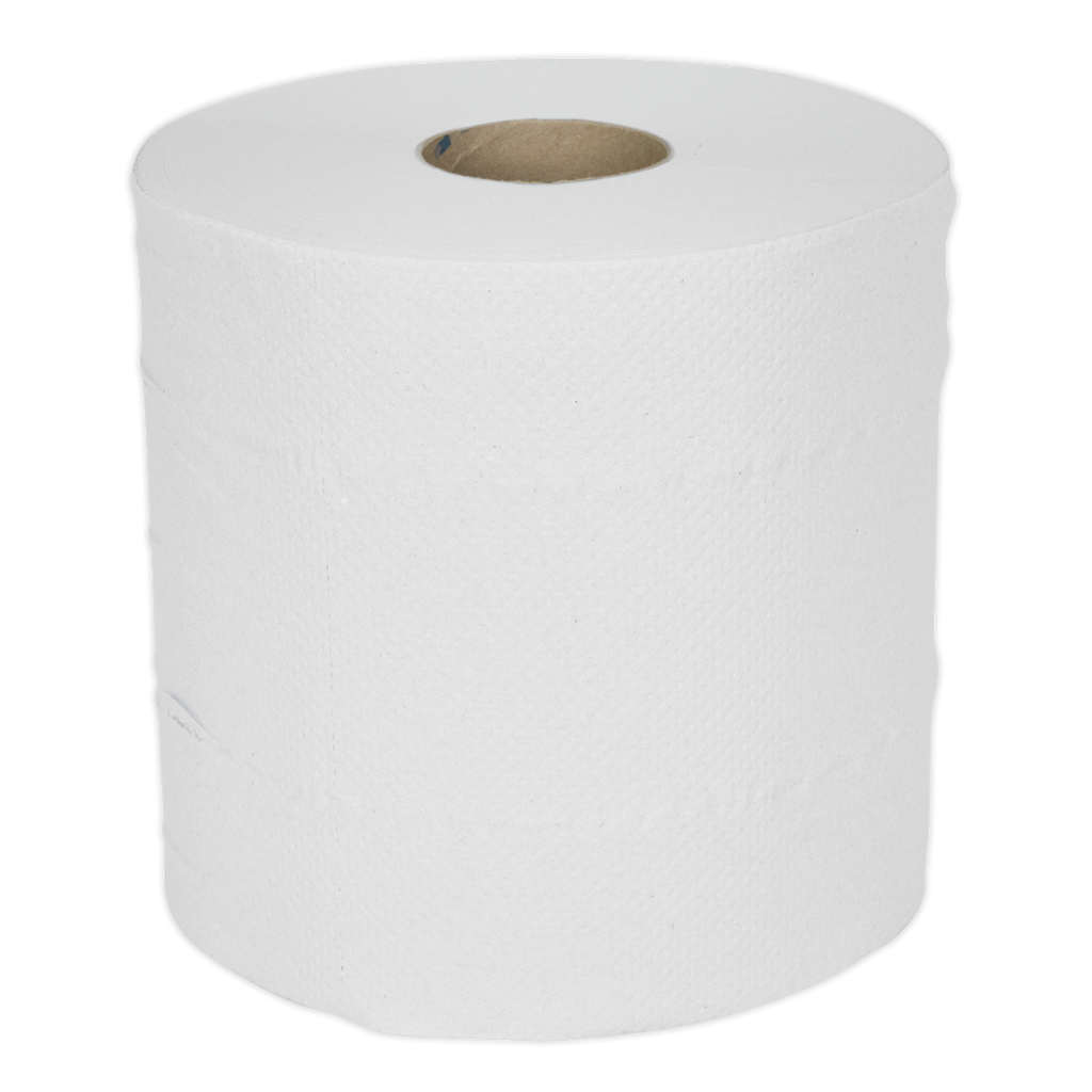 2-Ply Embossed White Paper Roll 150m - Pack of 6 WHT150