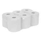 2-Ply Embossed White Paper Roll 150m - Pack of 6 WHT150