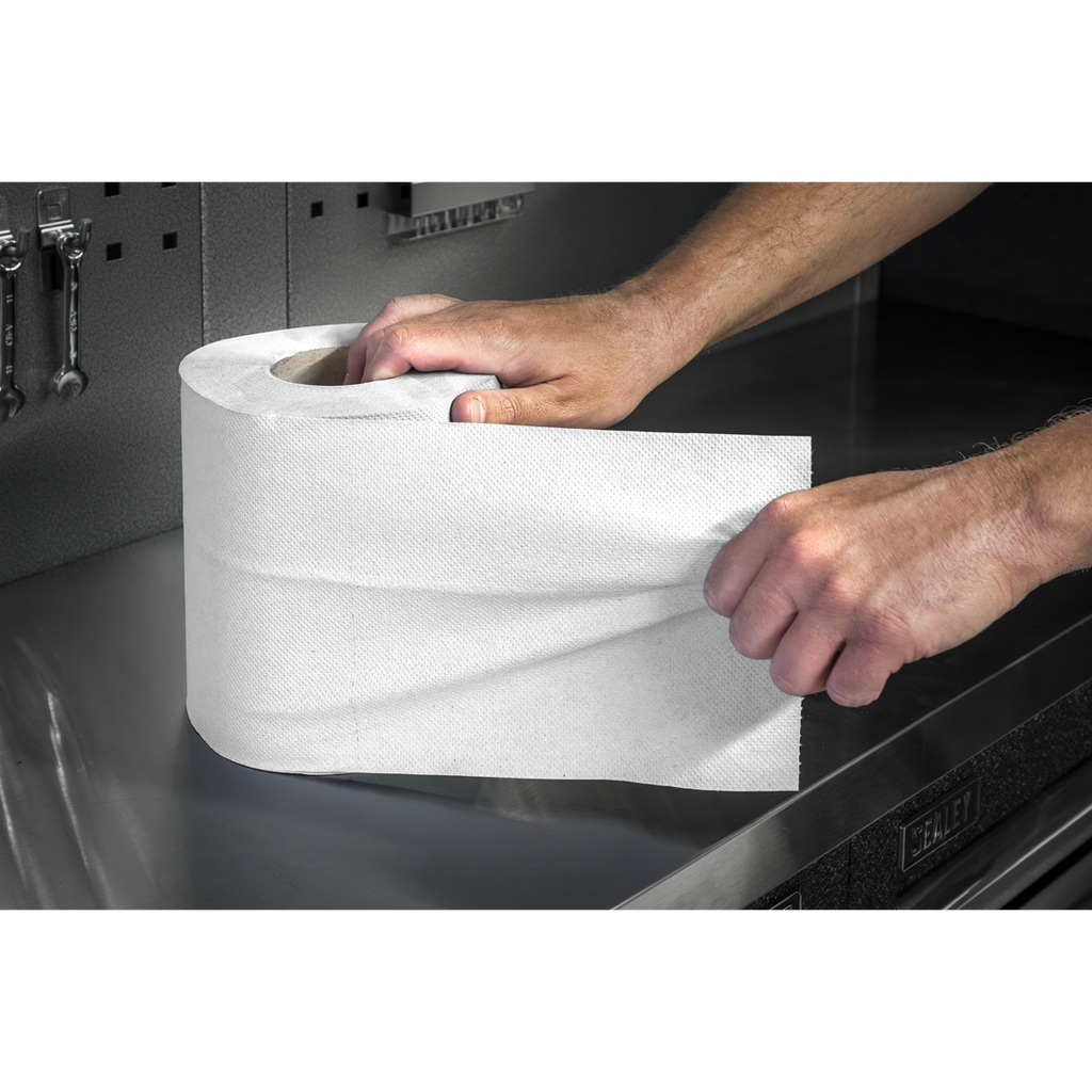 2-Ply Embossed White Paper Roll 60m - Pack of 6 WHT60