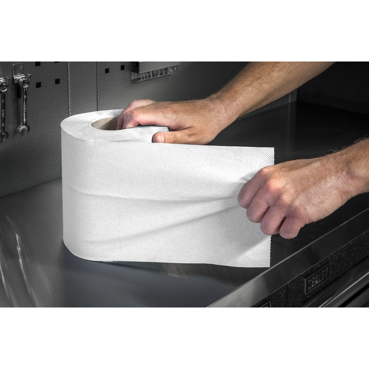 2-Ply Embossed White Paper Roll 60m - Pack of 6 WHT60