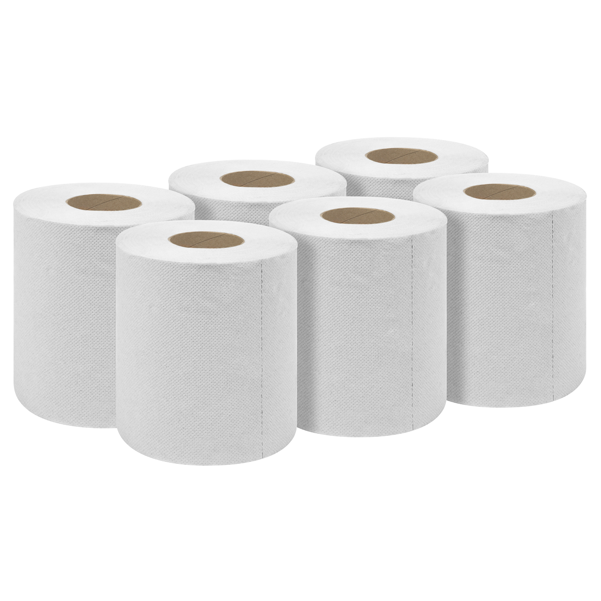 2-Ply Embossed White Paper Roll 60m - Pack of 6 WHT60