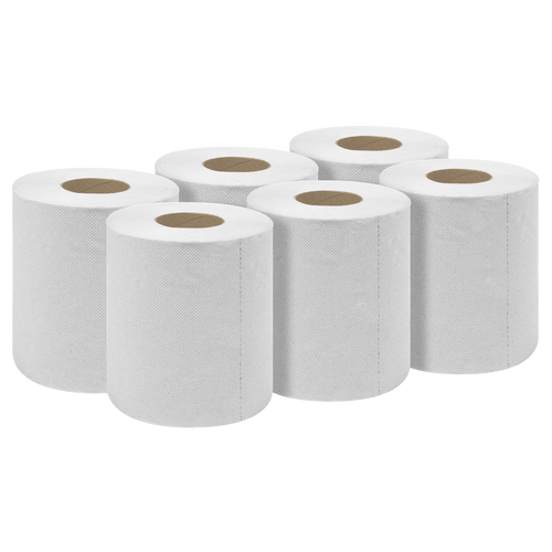 2-Ply Embossed White Paper Roll 60m - Pack of 6 WHT60