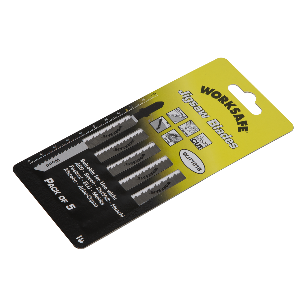 Jigsaw Blade for Wood & Plastics 75mm 10tpi - Pack of 5 WJT101B