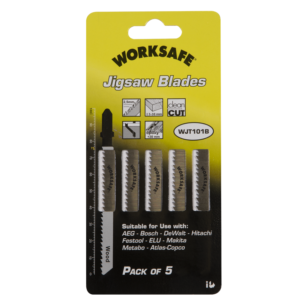 Jigsaw Blade for Wood & Plastics 75mm 10tpi - Pack of 5 WJT101B