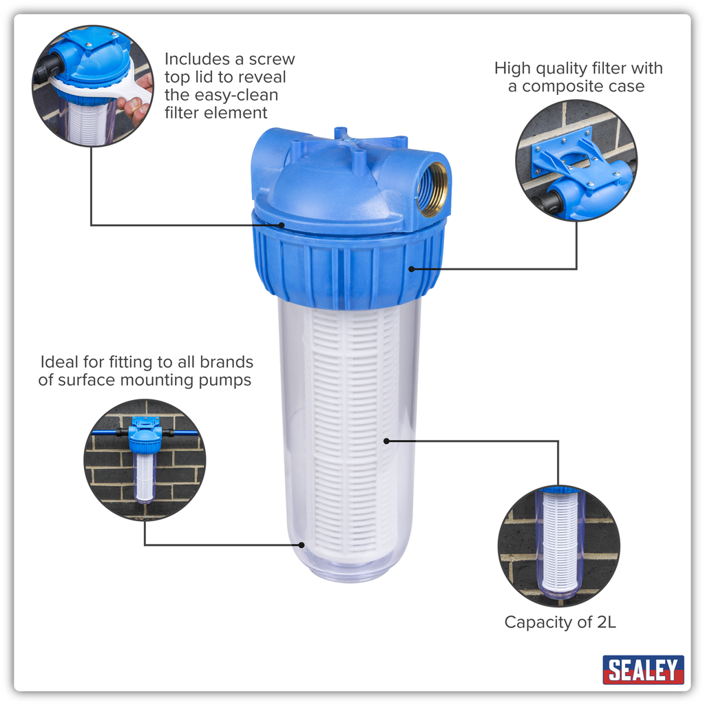 Inlet Filter for Surface Mounting Pumps 2L WPF2