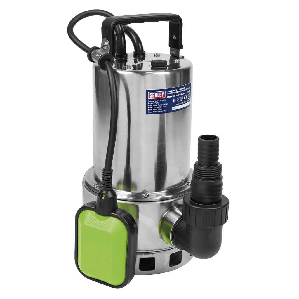 Automatic Submersible Dirty Water Pump Stainless Steel 225L/min 230V WPS225A