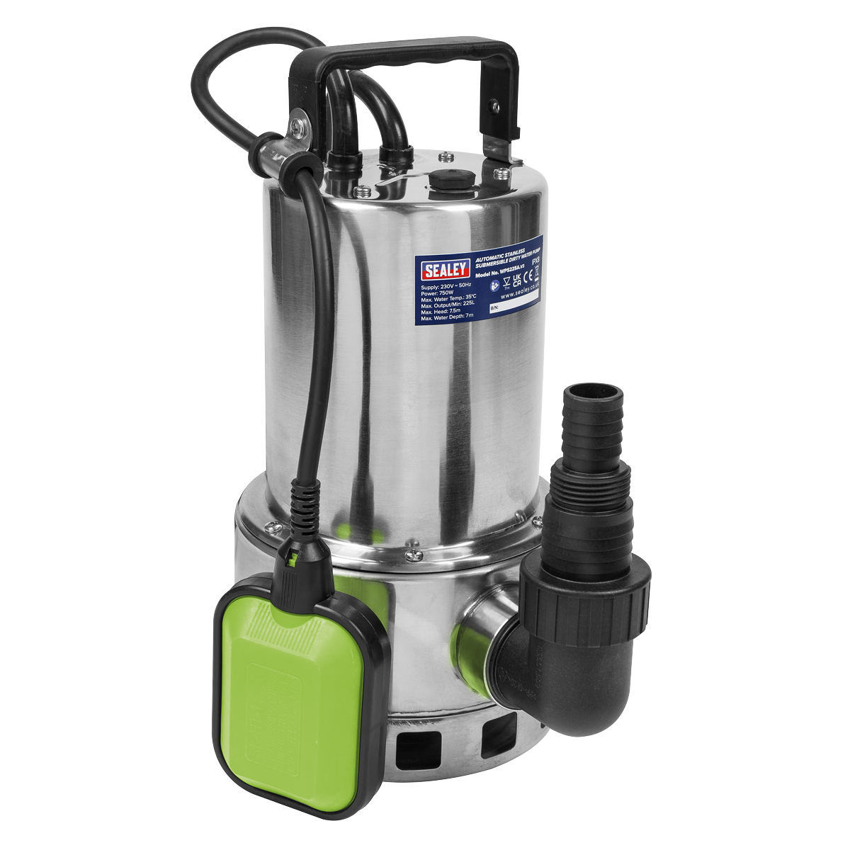 Automatic Submersible Dirty Water Pump Stainless Steel 225L/min 230V WPS225A