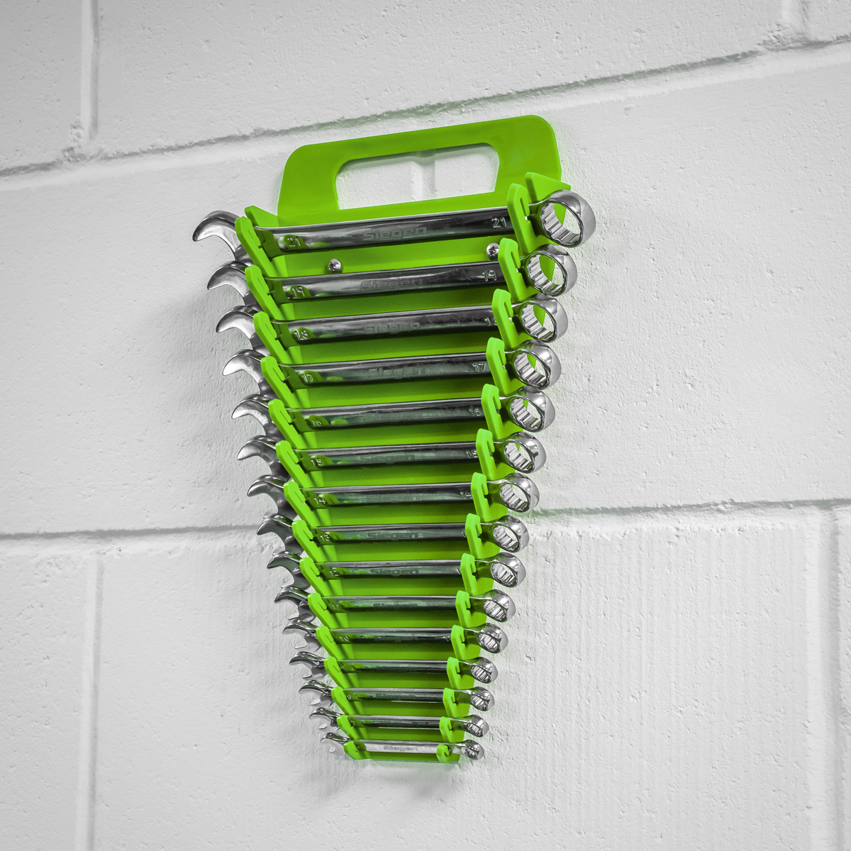 Spanner Rack Capacity 15 Spanners - Hi-Vis Green WR08HV