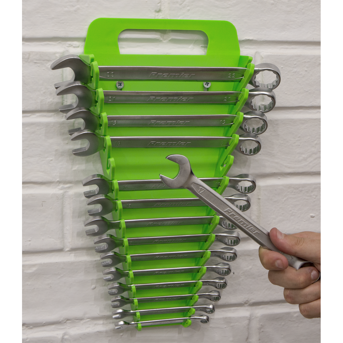 Spanner Rack Capacity 15 Spanners - Hi-Vis Green WR08HV