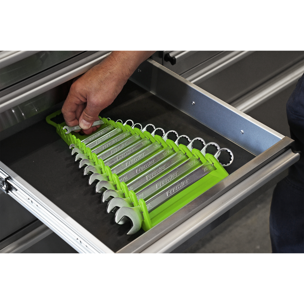Reverse Spanner Rack Capacity 15 Spanners - Hi-Vis Green WR09HV