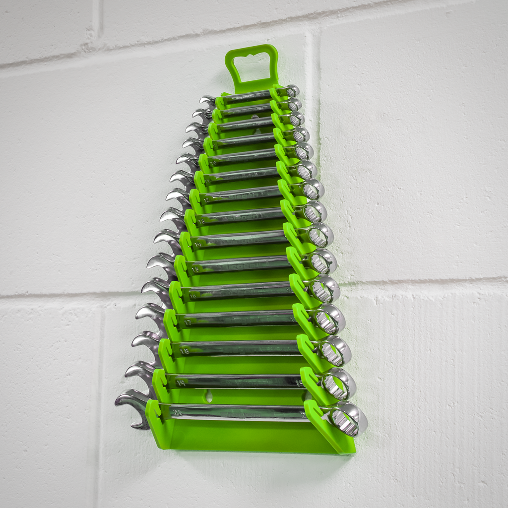 Reverse Spanner Rack Capacity 15 Spanners - Hi-Vis Green WR09HV