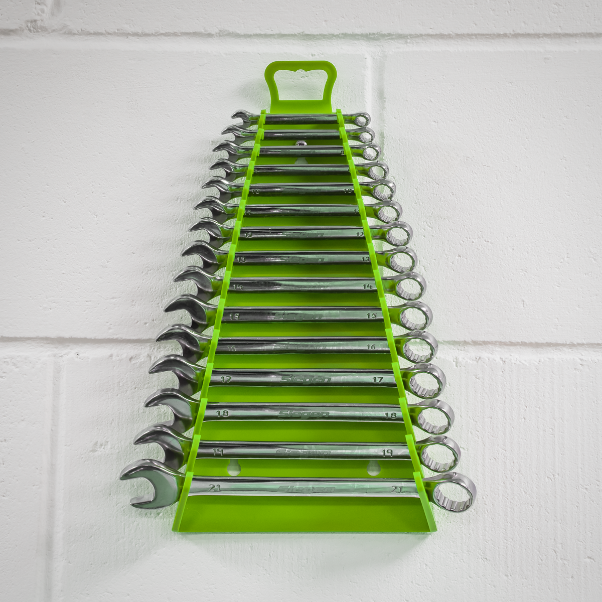 Reverse Spanner Rack Capacity 15 Spanners - Hi-Vis Green WR09HV