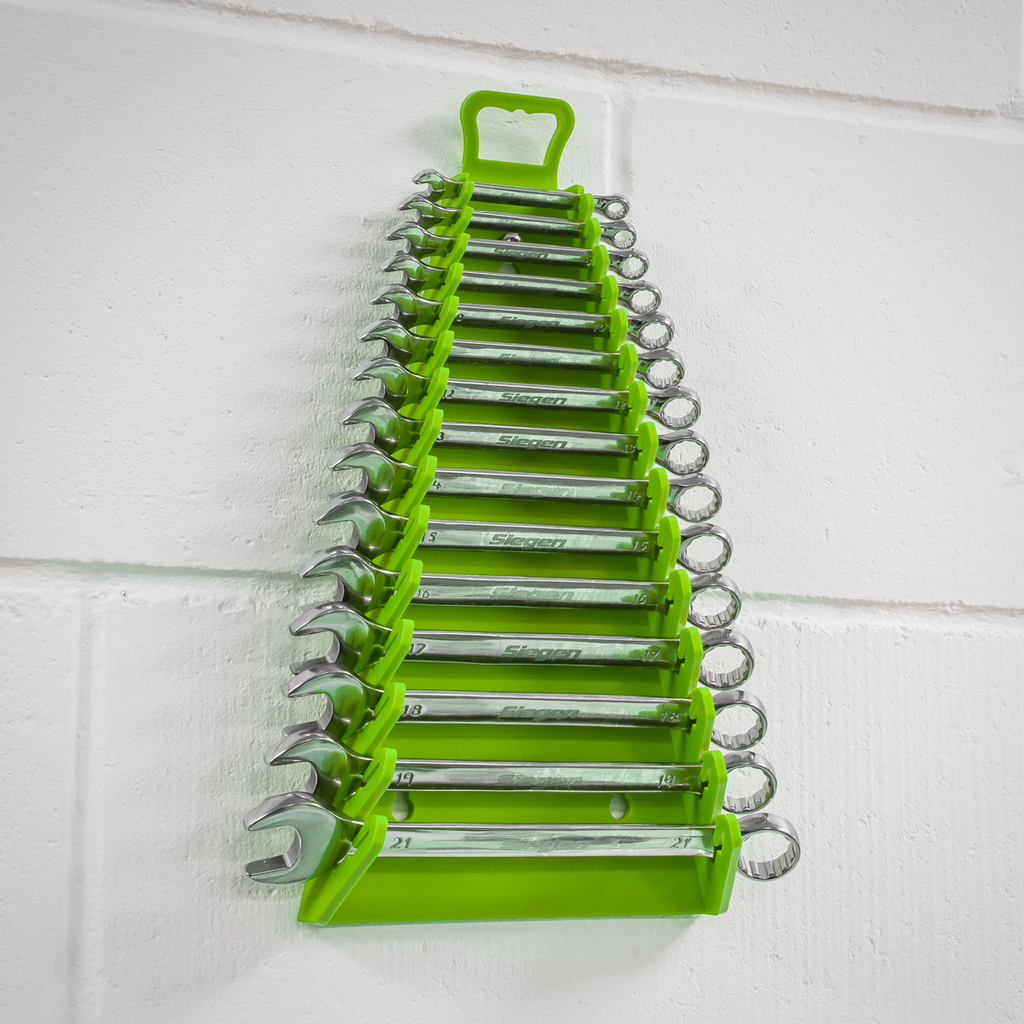 Reverse Spanner Rack Capacity 15 Spanners - Hi-Vis Green WR09HV