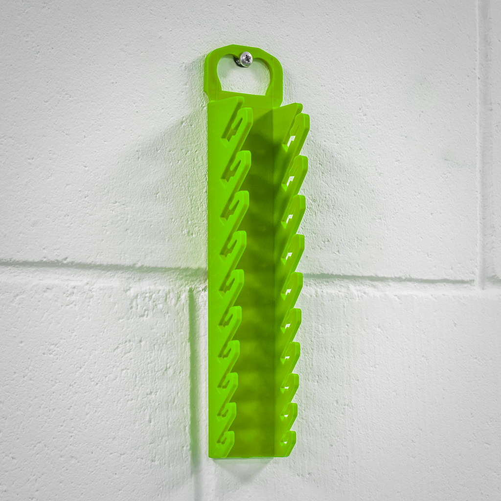 Spanner Rack Capacity 10 Stubby Spanners - Hi-Vis Green WR10HV