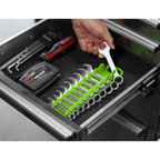 Spanner Rack Capacity 10 Stubby Spanners - Hi-Vis Green WR10HV