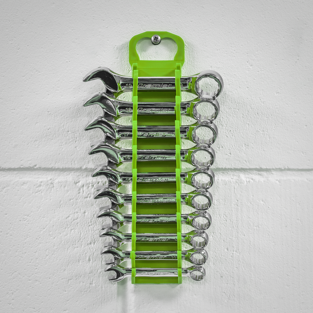Spanner Rack Capacity 10 Stubby Spanners - Hi-Vis Green WR10HV