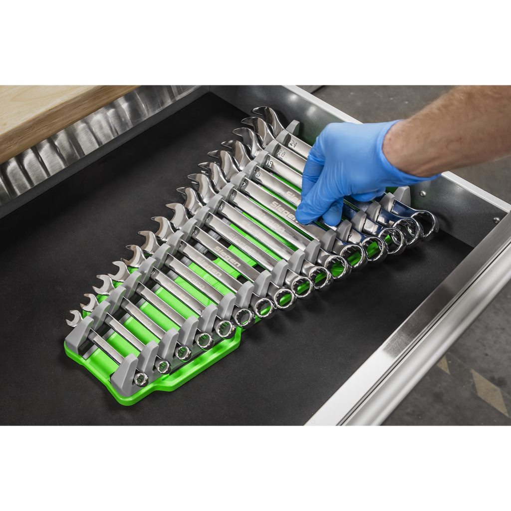 Reversible Spanner Rack 16pc - Hi-Vis Green WR11HV