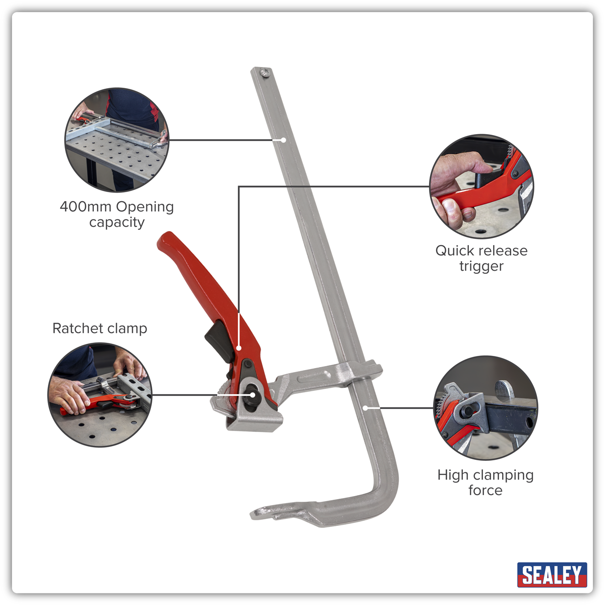 Welding Ratchet Clamp 400 x 120mm WRC400