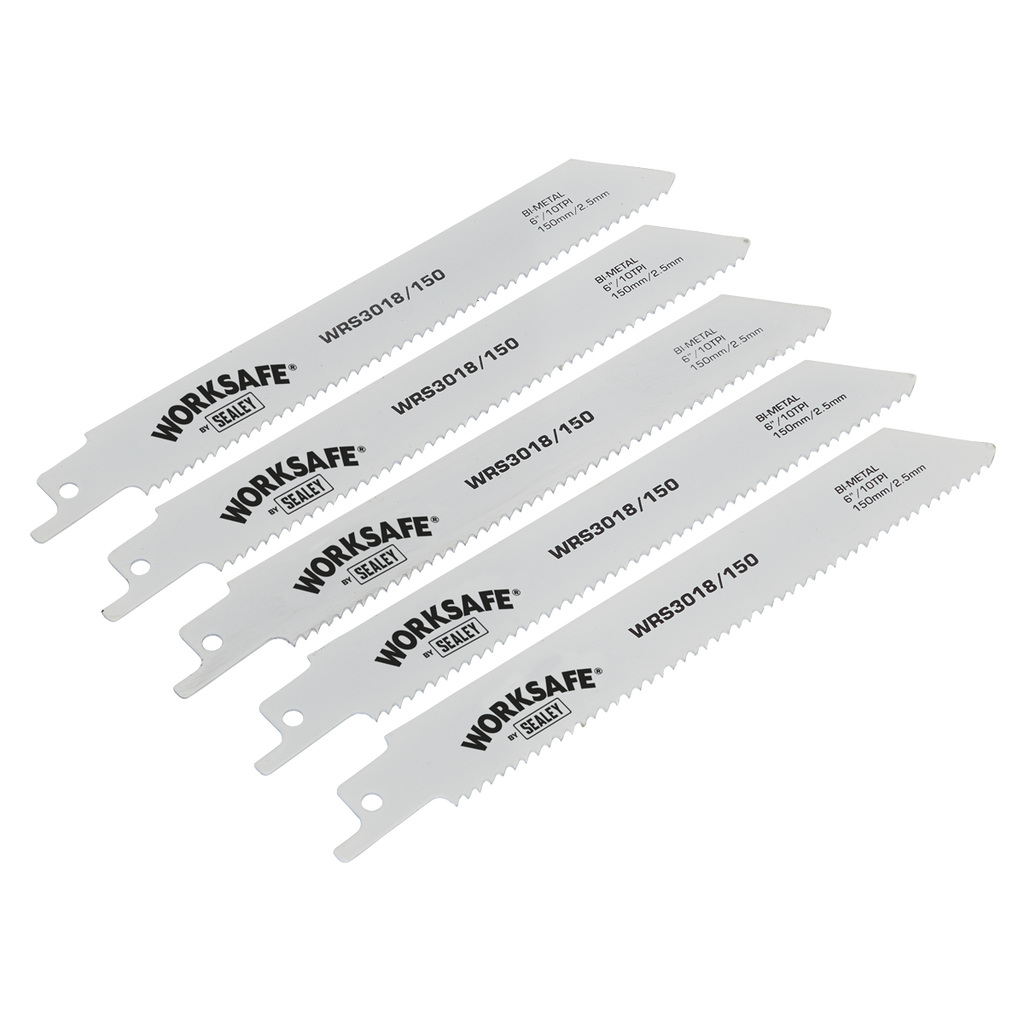 Reciprocating Saw Blade 150mm 10tpi - Pack of 5 WRS3018/150