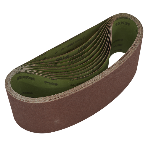 100 x 610mm Sanding Belt 100Grit - Pack of 10 WSB61100