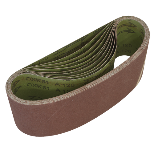 100 x 610mm Sanding Belt 120Grit - Pack of 10 WSB61120