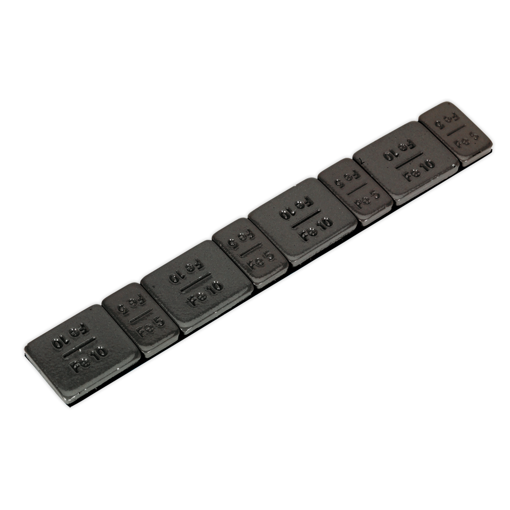 Black Steel Adhesive Wheel Weight 5/10g Strip of 8 - Pack of 50 WWSA510B