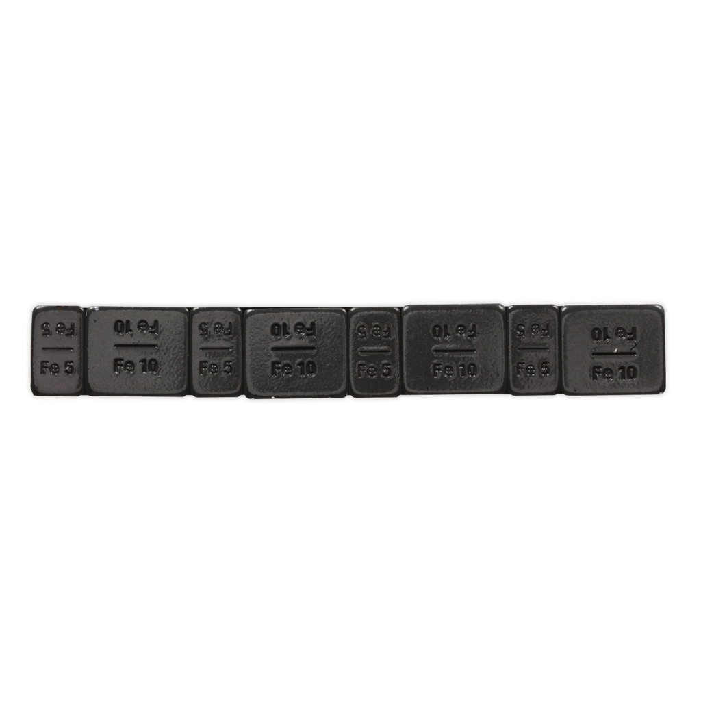 Black Steel Adhesive Wheel Weight 5/10g Strip of 8 - Pack of 50 WWSA510B