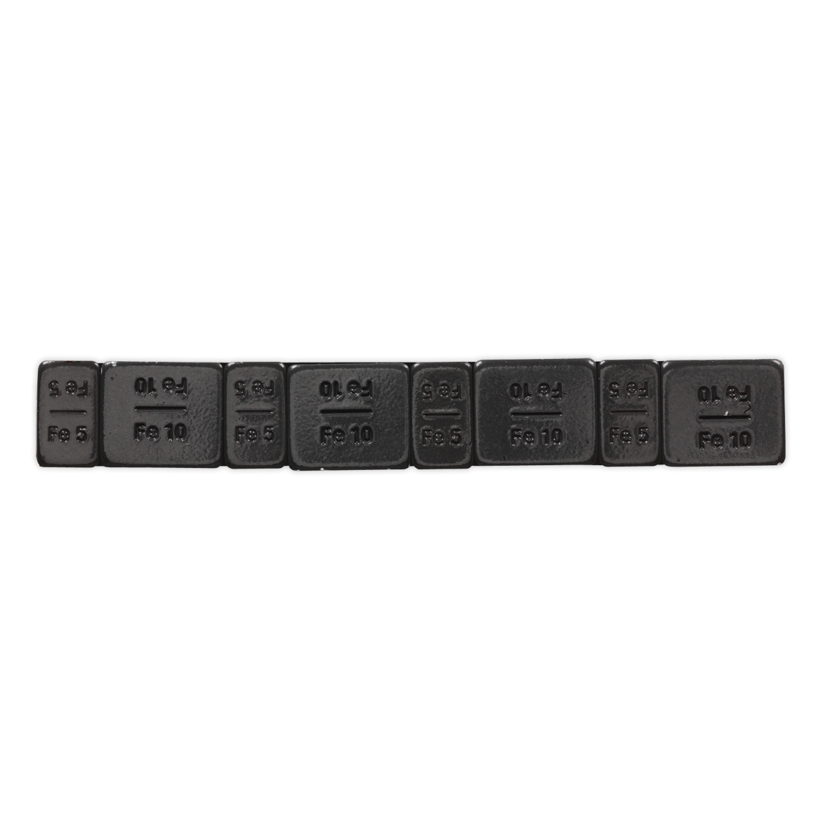 Black Steel Adhesive Wheel Weight 5/10g Strip of 8 - Pack of 50 WWSA510B