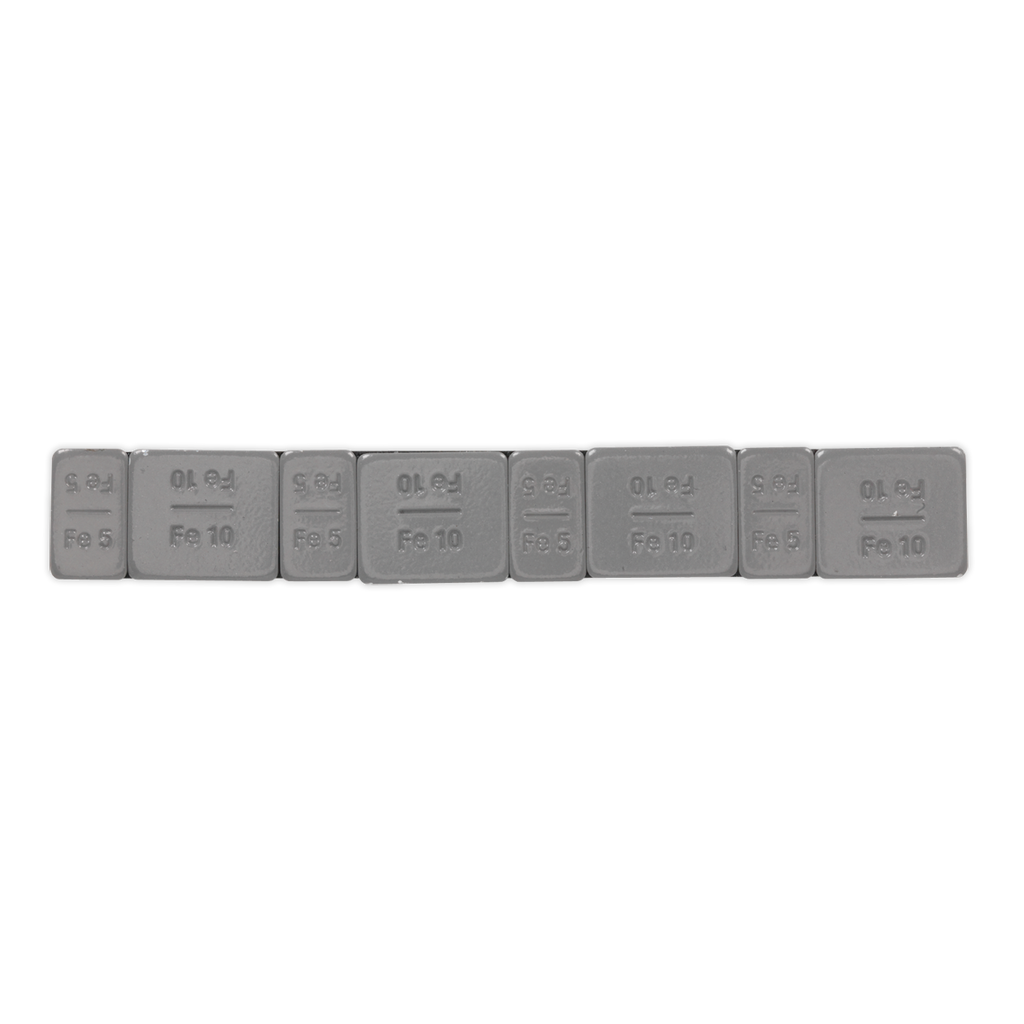 Plastic Coated Zinc Plated Adhesive Wheel Weight 5/10g Strip of 8 (4 x Each Weight) - Pack of 100 WWSA510PC