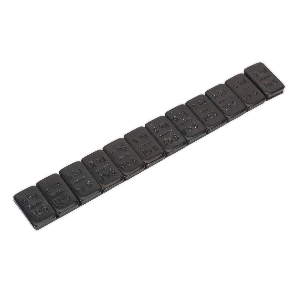 Black Steel Adhesive Wheel Weight 5g Strip of 12 - Pack of 50 WWSA5B