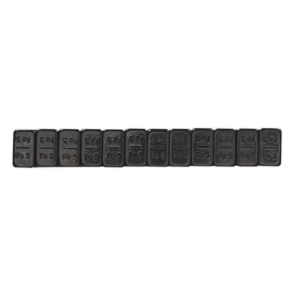 Black Steel Adhesive Wheel Weight 5g Strip of 12 - Pack of 50 WWSA5B