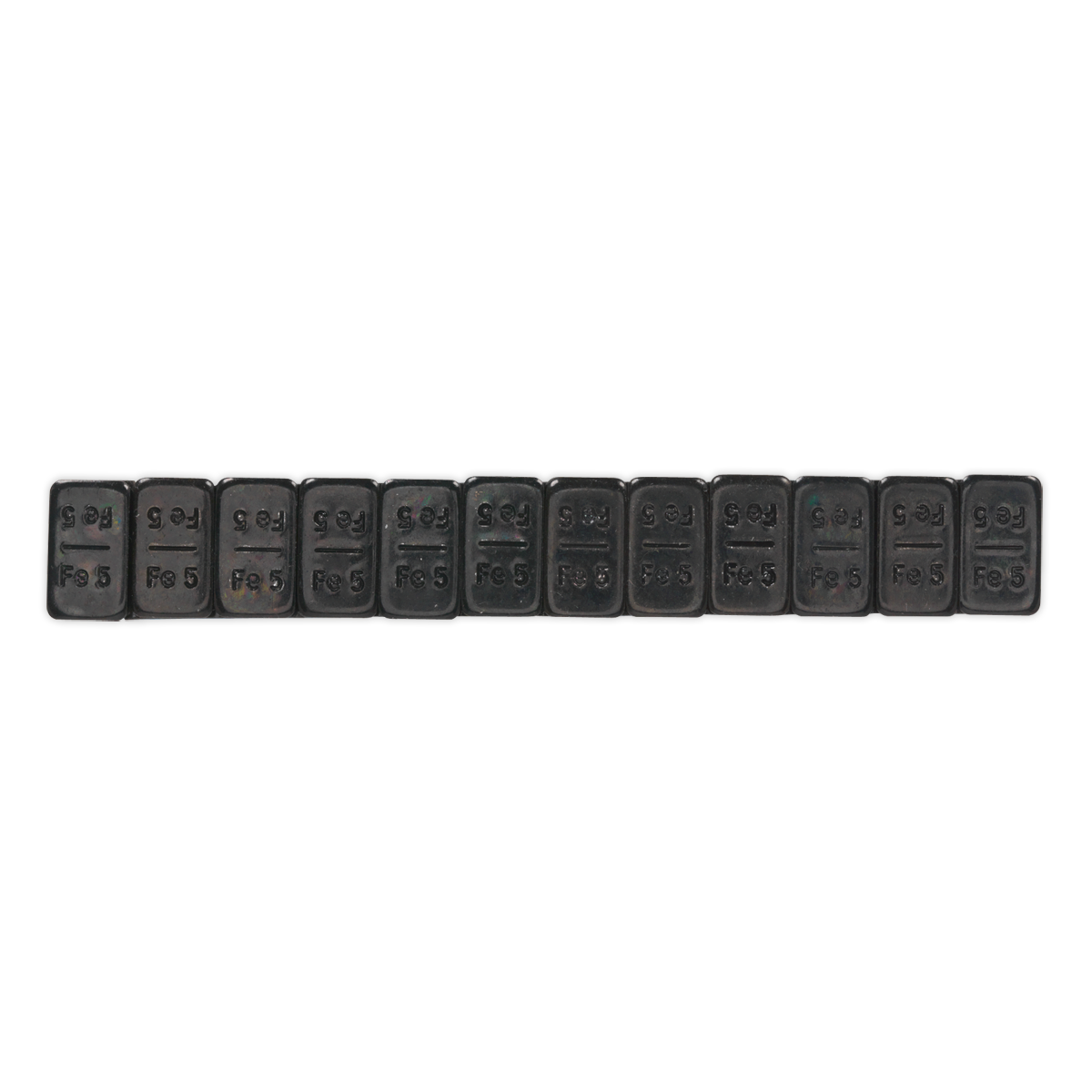 Black Steel Adhesive Wheel Weight 5g Strip of 12 - Pack of 50 WWSA5B