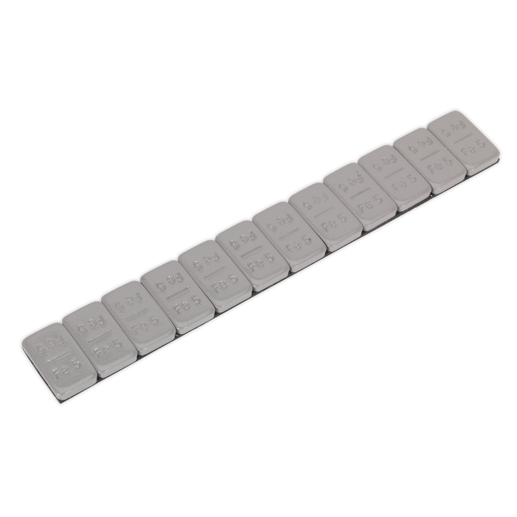 Plastic Coated Zinc Plated Steel Adhesive Wheel Weight 5g Strip of 12 - Pack of 100 WWSA5PC