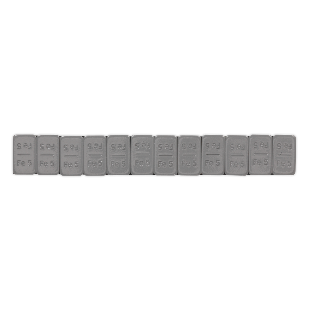 Plastic Coated Zinc Plated Steel Adhesive Wheel Weight 5g Strip of 12 - Pack of 100 WWSA5PC