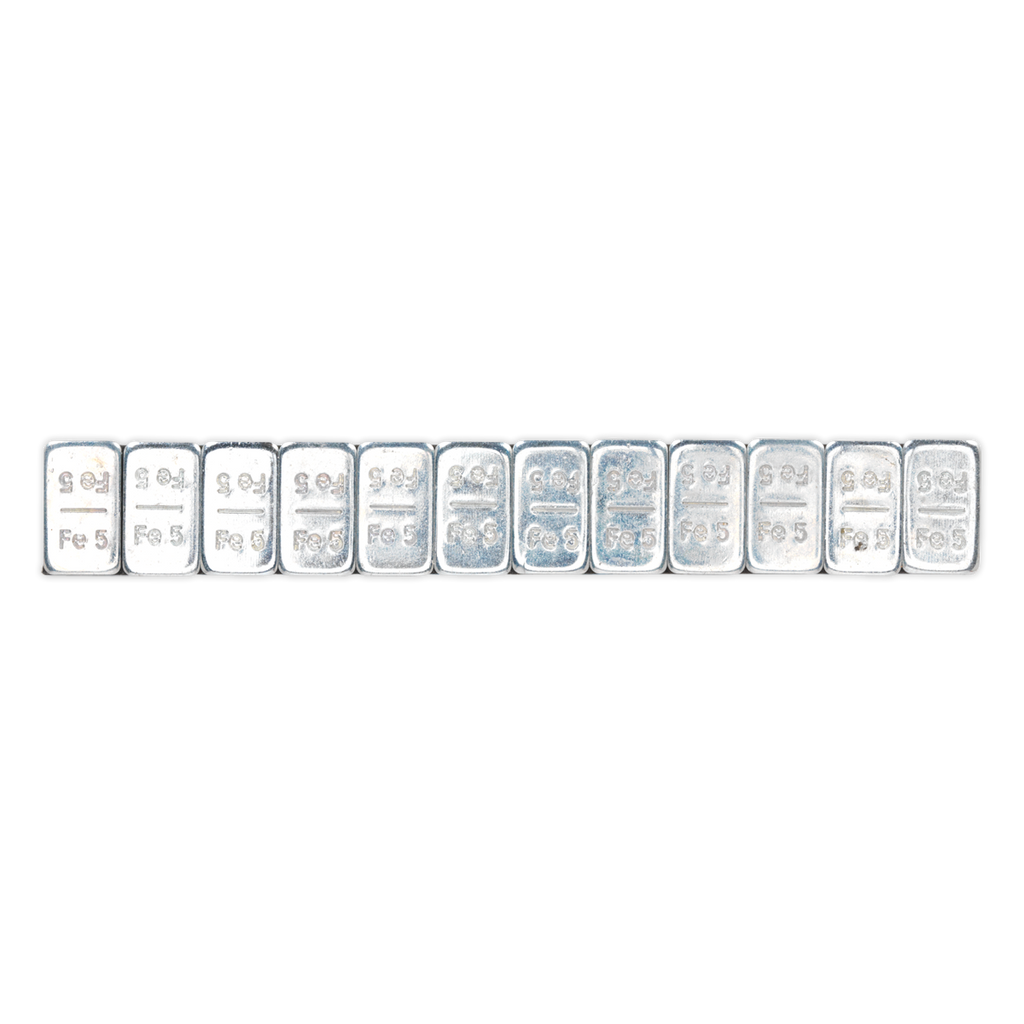 Steel Adhesive Wheel Weight 5g Strip of 12 - Pack of 100 WWSA5