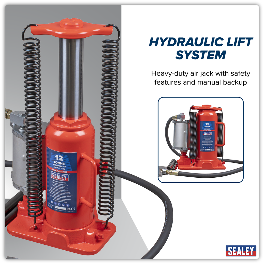 Air Operated Hydraulic Bottle Jack 12 Tonne YAJ12S