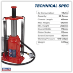 Air Operated Bottle Jack 20 Tonne YAJ18S
