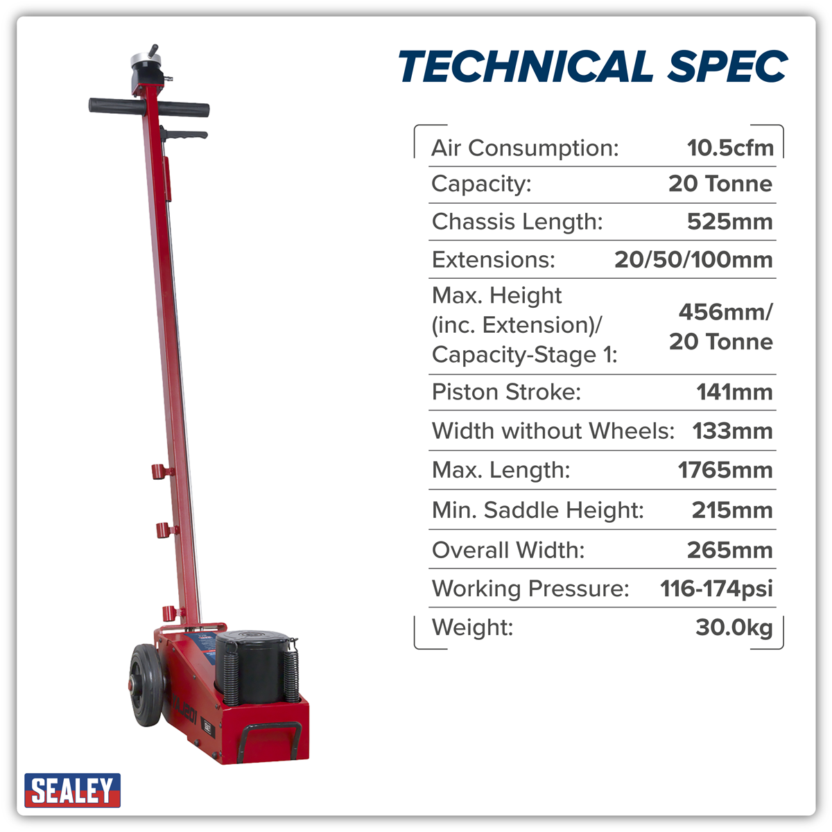 Air Operated Single Stage Jack 20 Tonne YAJ201