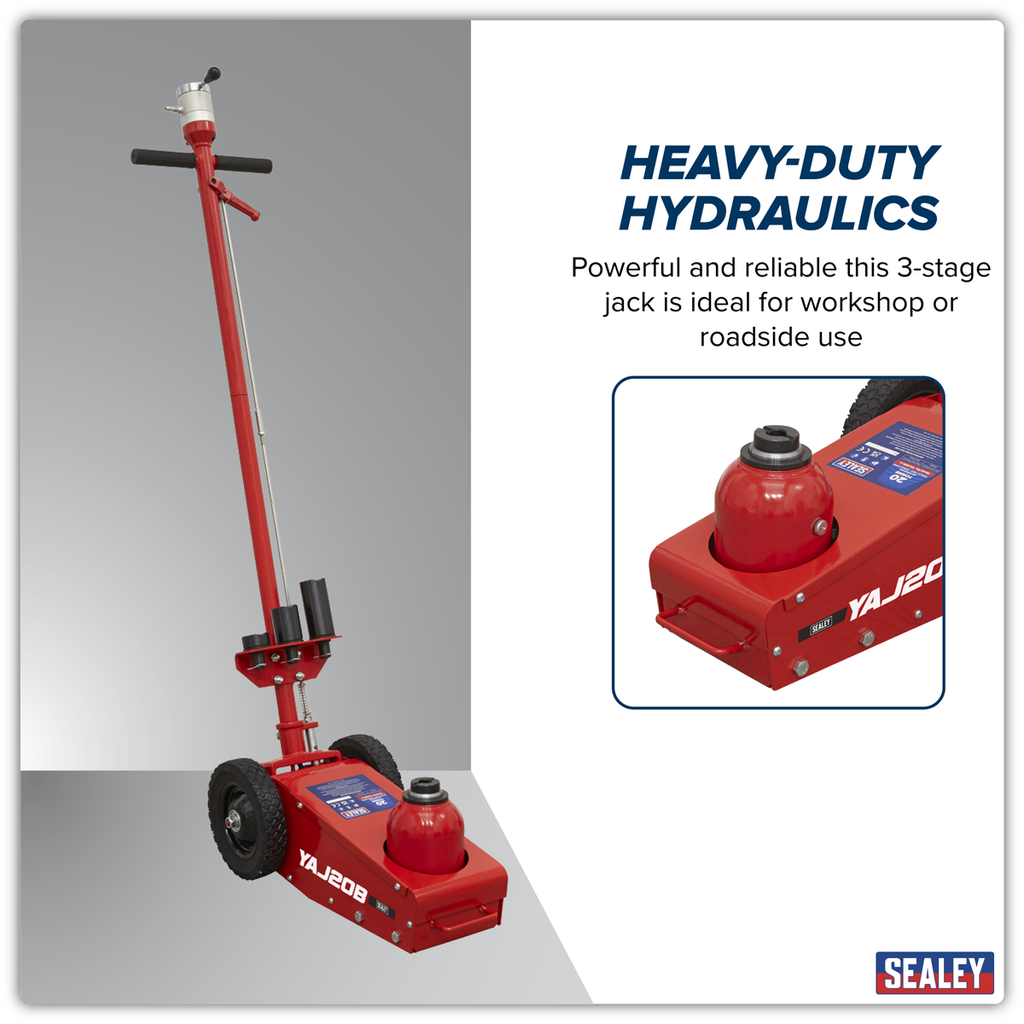 Air Operated Single Stage Trolley Jack 20 Tonne YAJ20B