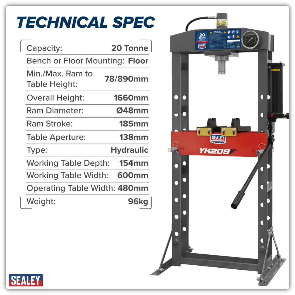 Heavy-Duty Floor Type Hydraulic Press 20 Tonne YK209F