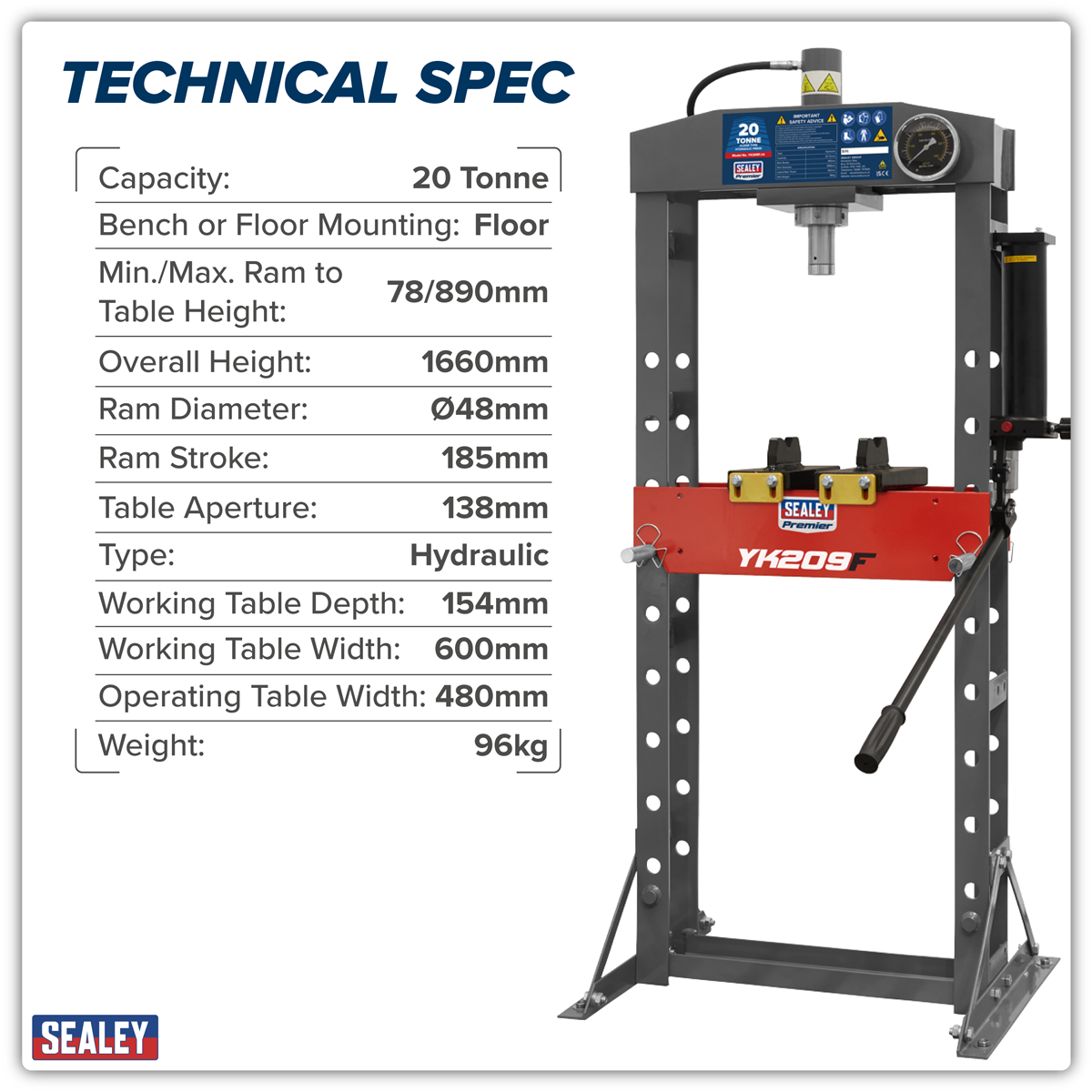 Heavy-Duty Floor Type Hydraulic Press 20 Tonne YK209F