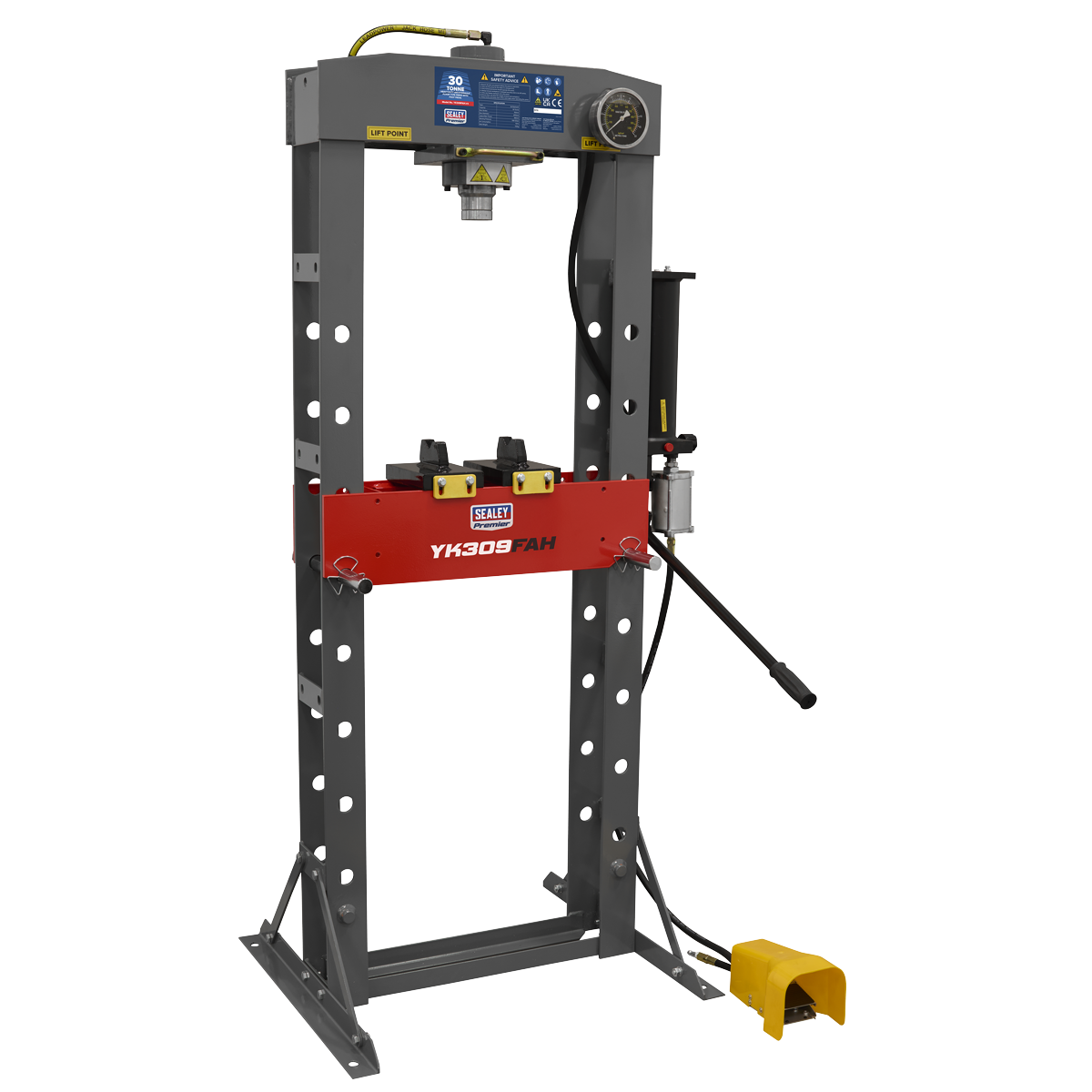 Heavy-Duty Air/Hydraulic Floor Type Press with Foot Pedal 30 Tonne YK309FAH