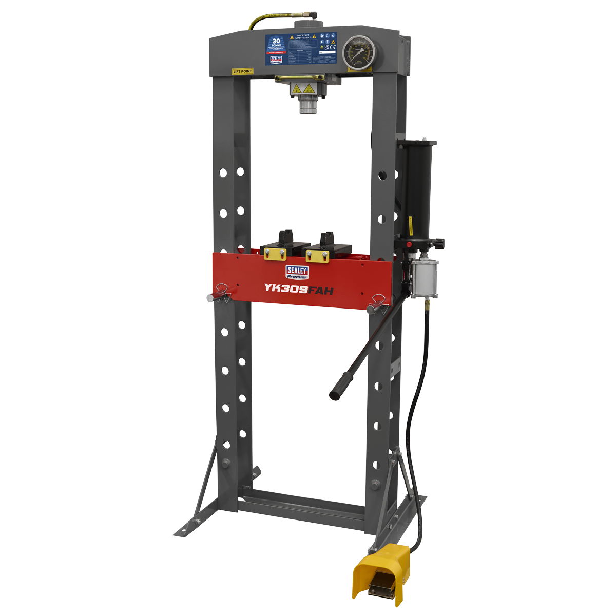 Heavy-Duty Air/Hydraulic Floor Type Press with Foot Pedal 30 Tonne YK309FAH