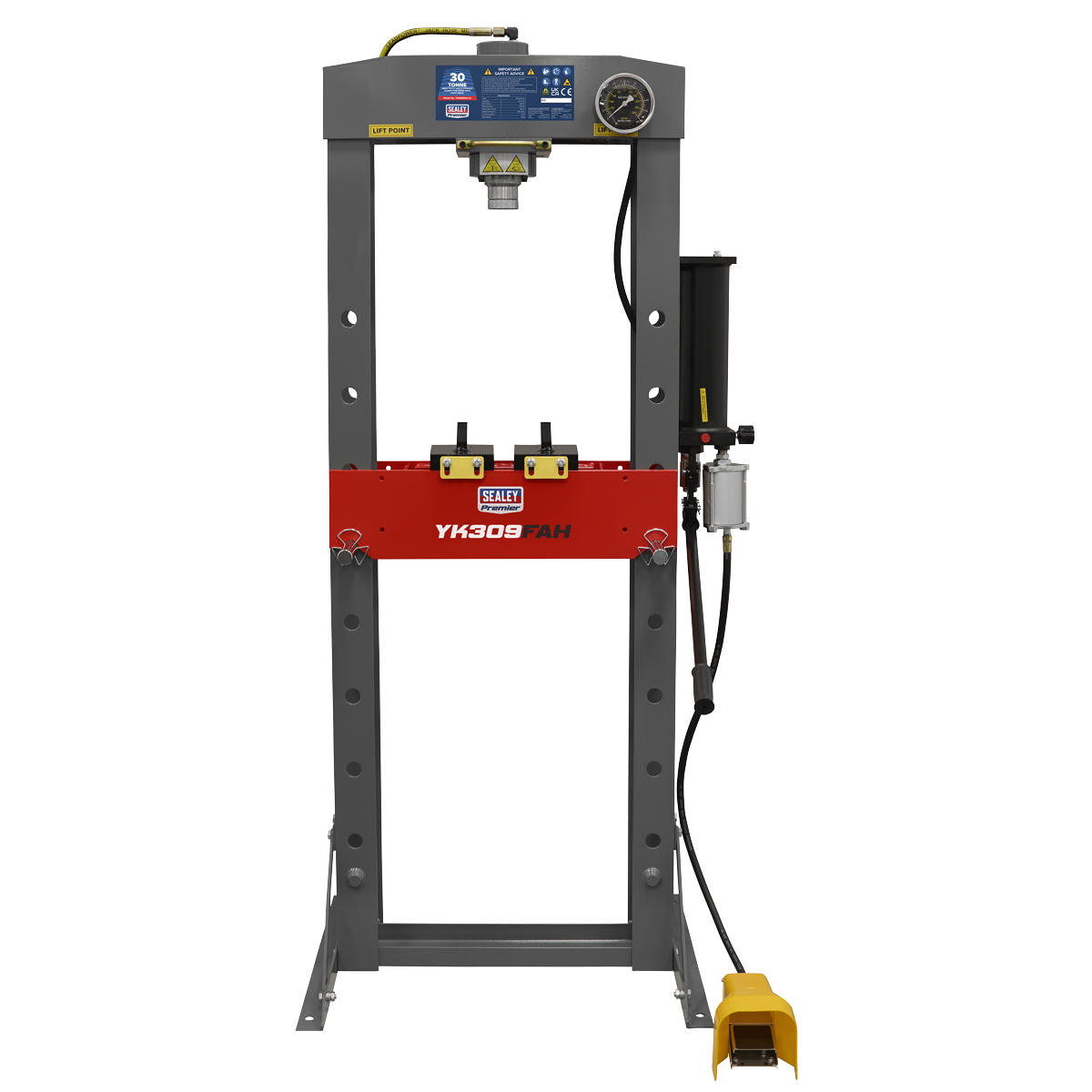 Heavy-Duty Air/Hydraulic Floor Type Press with Foot Pedal 30 Tonne YK309FAH