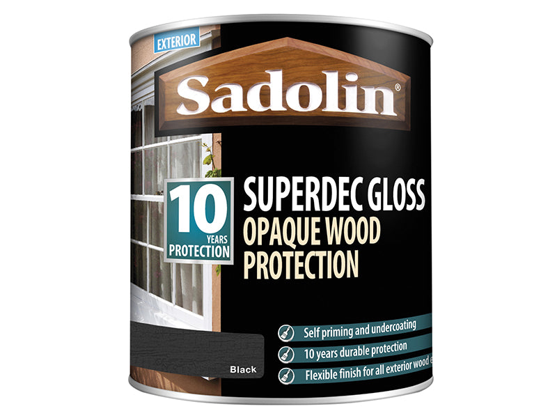 Superdec Opaque Wood Protection Black Gloss 5 litre